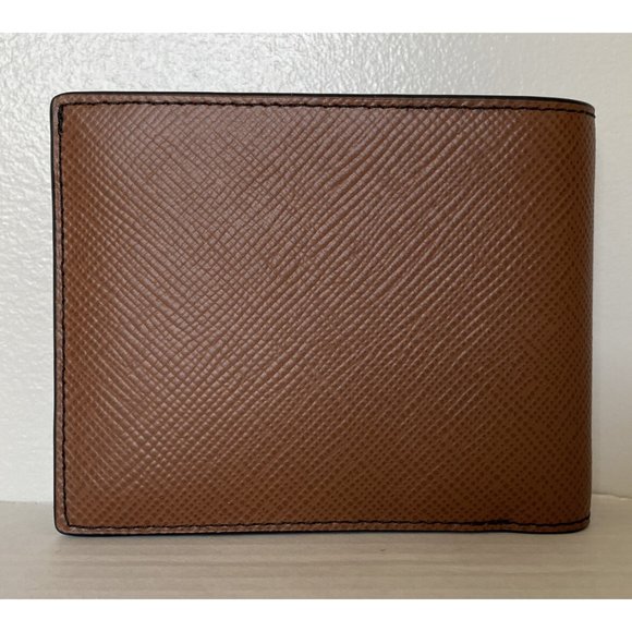 New Michael Kors Harrison Men's Billfold wallet with Passcase Leather Luggage - Picture 4 of 6